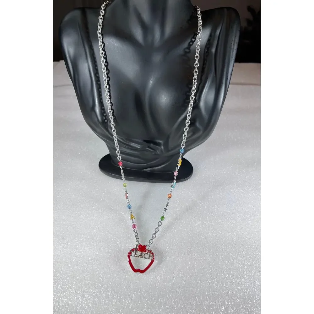 I Love to Teach ID or Glasses Holder Teacher Apple Beaded Accessory Chain NEW